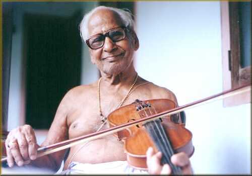 Shri C.M. Neelakandan Namboodiripad with violin made by him