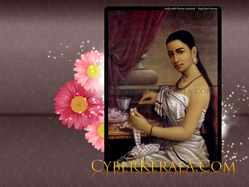 Wallpaper - Lady with Flower Garland