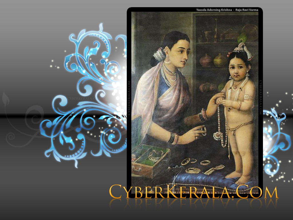 Wallpaper - Yasoda Adorning Krishna